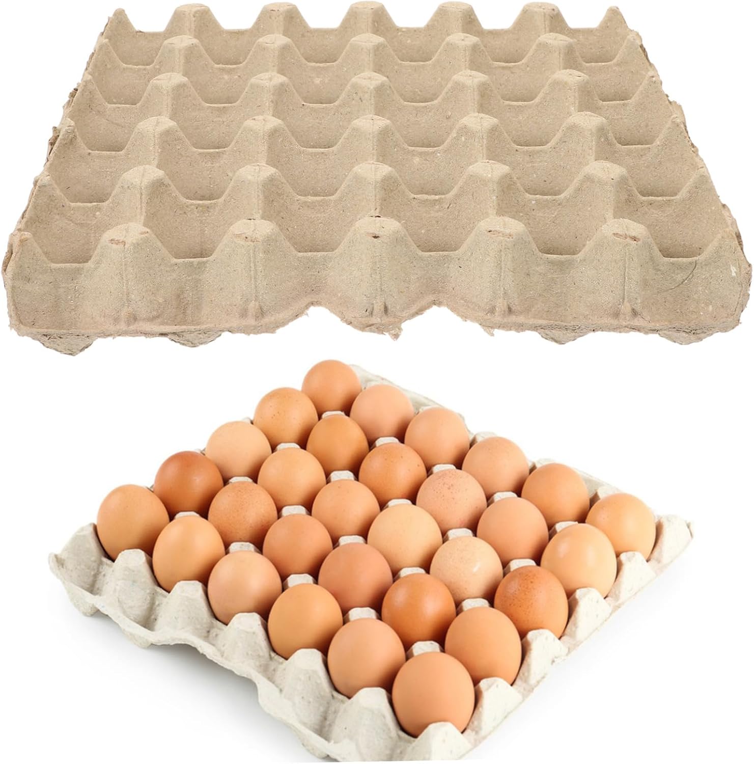 5pcs Paper Pulp Egg Cartons Egg Holder for Safe Storage Slim Design for Refrigerators for Farmers Markets and Home Use