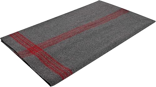 Miniatura 4 de Rothco Manta de lana a rayas para exteriores, pesada, cálida y cómoda, manta de emergencia, color marrón y marrón