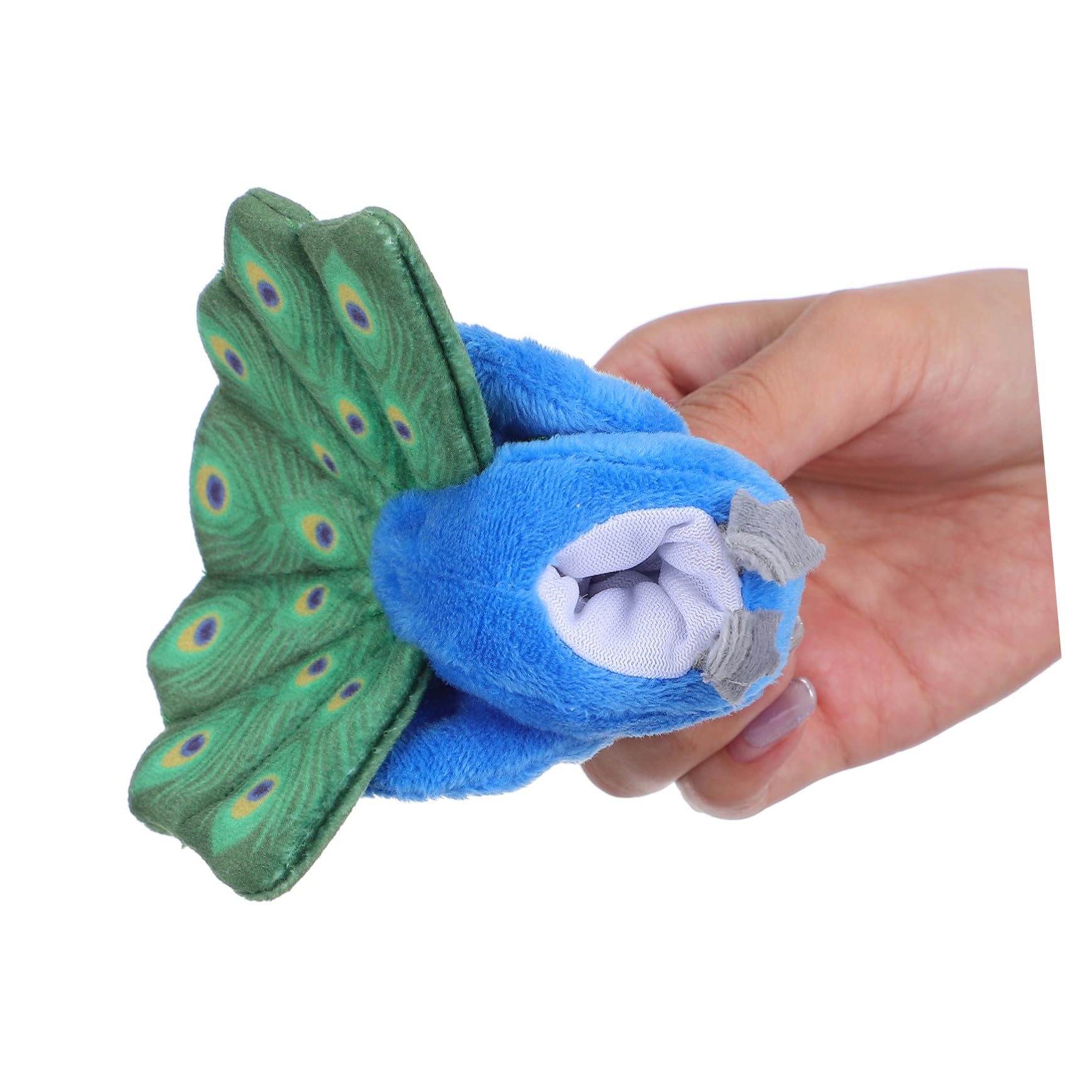 Gatuida Marionnette à Doigt Oiseau Peluche pour Tout-Petits Jeu Interactif Familial Design De Paon Attrayant Et Portable