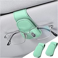 Vista 11 de zipelo Soporte para gafas de sol para visera solar de automóvil, 2 piezas de gancho magnético de cuero para gafas, clip de montaje para gafas de sol