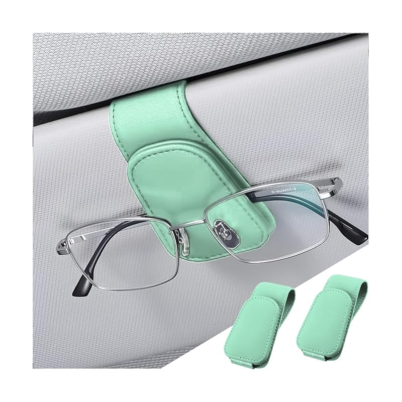 Suporte Magnético para Óculos de Sol para Para-Sol Automotivo zipelo Verde-claro, 2 unidades