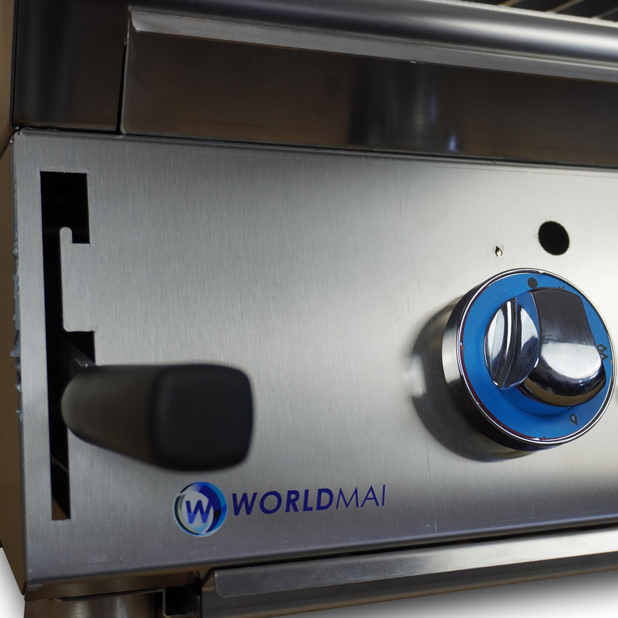 MBH - Griglia pietra lavica LUX WORLDMAI a gas da 100 cm. Barbecue in acciaio inox da banco per cucina da bar, ristoranti e ristorazione.
