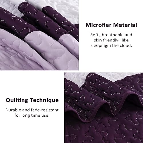 Vista 130 de Juego de edredón gris tamaño King, colcha de cultivo bohemio de otoño a rayas, juego de ropa de cama de microfibra bohemia de 3 piezas, colcha Gris