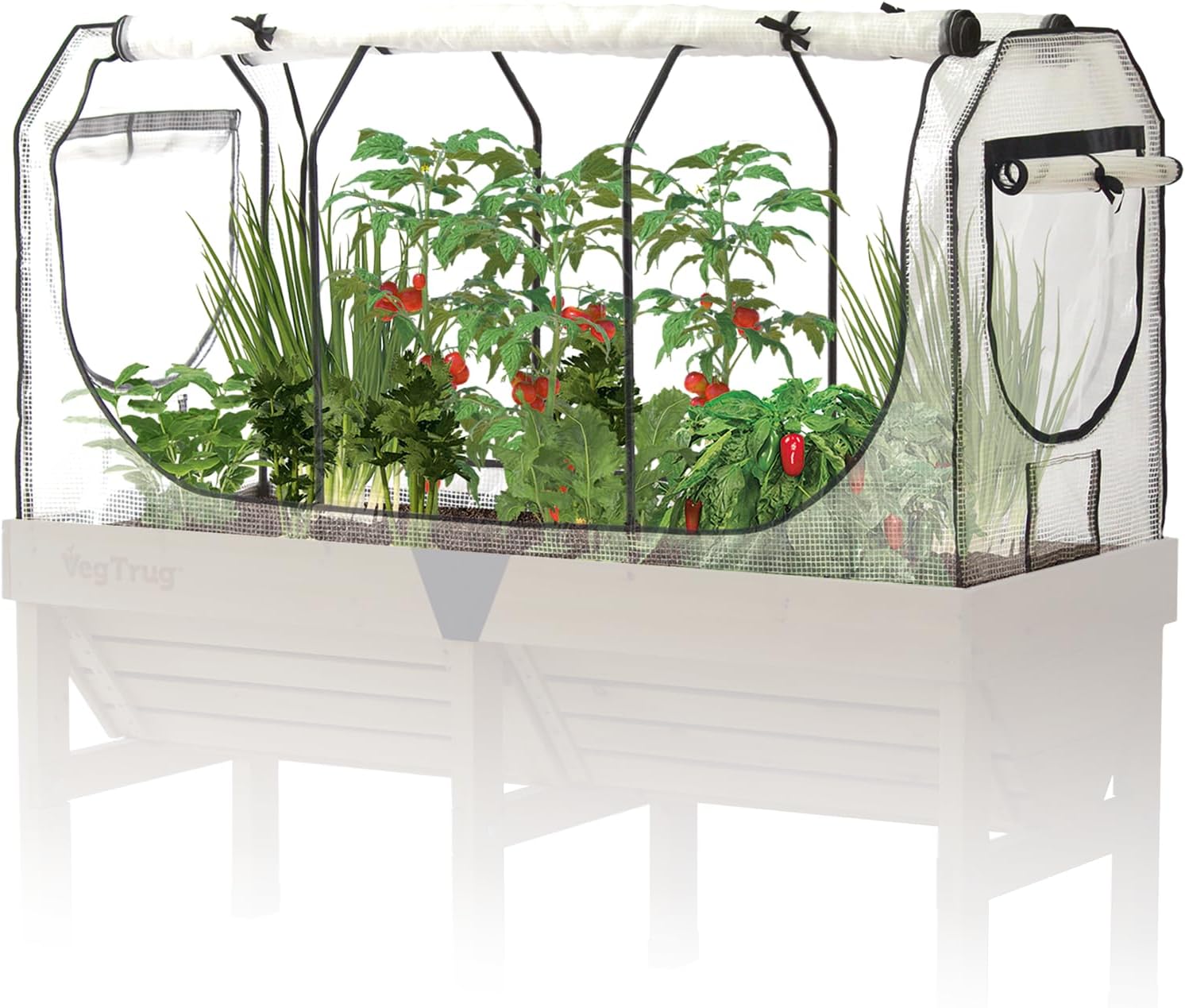 VegTrug Medium Greenhouse Frame & Multi Cover Set, White
