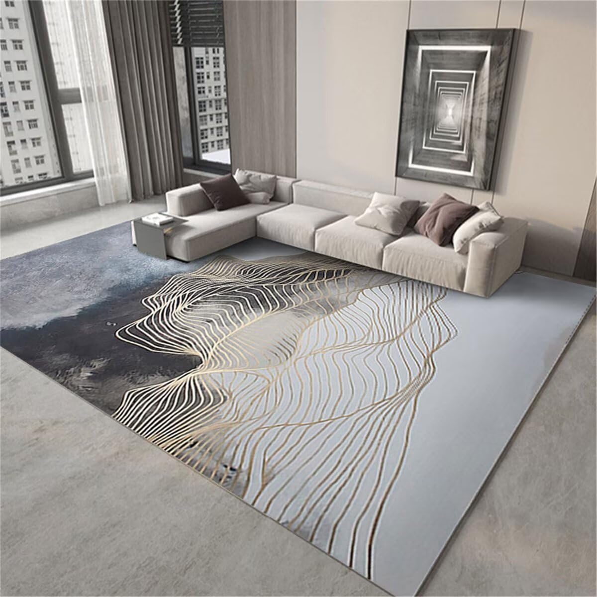 Tapis de protection de sol exterieur et grand tapis balcon 200x300