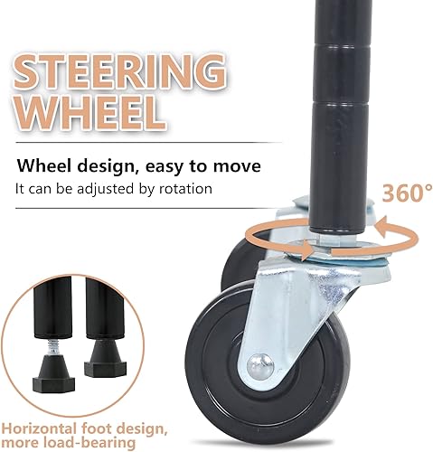 Miniatura 6 de Estante de metal ajustable de 4 niveles con certificación NSF, 36 pulgadas de largo x 14 pulgadas de ancho x 62 pulgadas de alto, unidad de