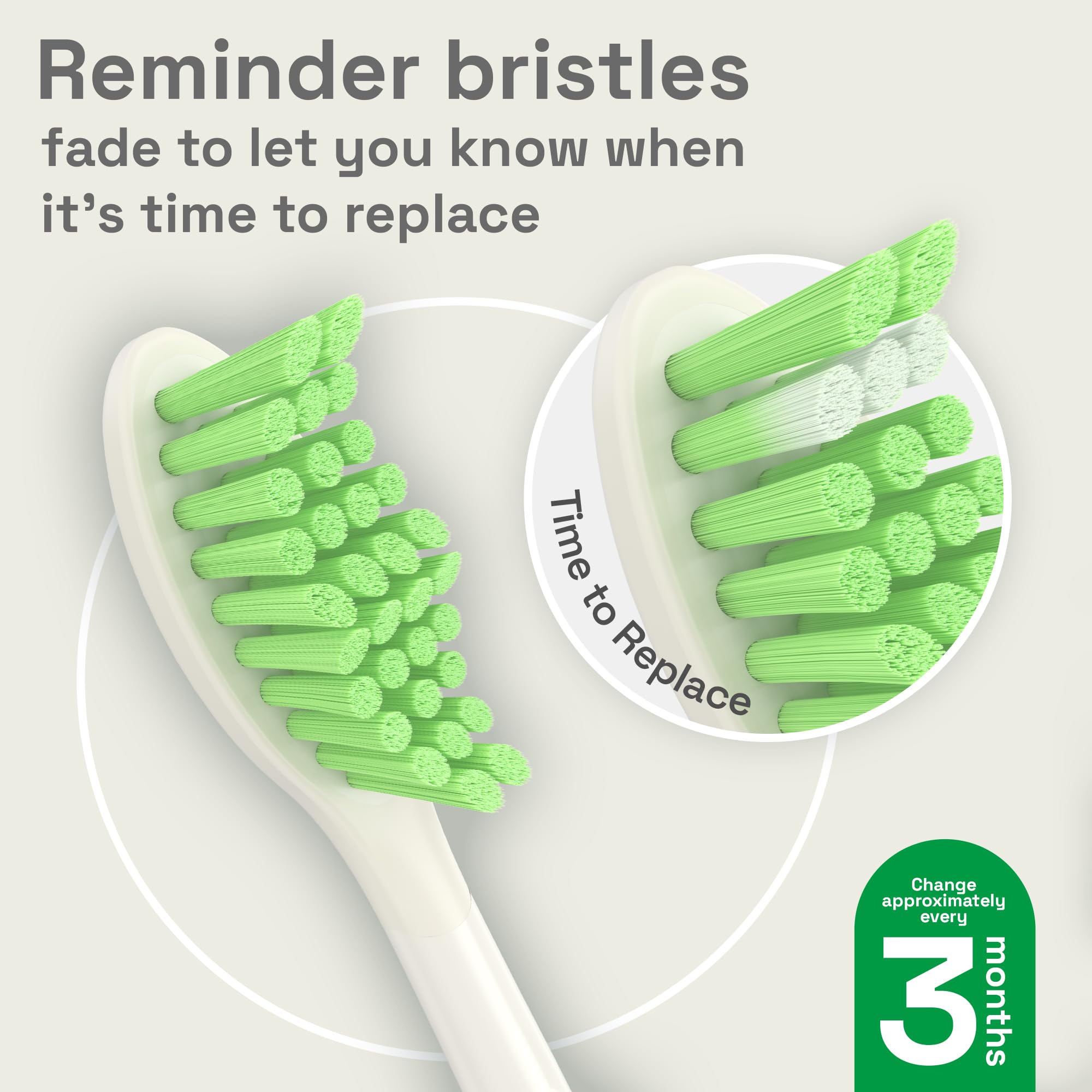 Brushmo Replacement Toothbrush Heads, Compatible with Philips One for Sonicare Electric Toothbrush Handles HY1022, 4 Standard Heads with Tongue Cleaner, Soft Dupont Bristles, BM124m, Snow White