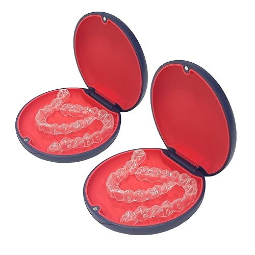 Funda de retención, bonita funda delgada compatible con Invisalign, caja de retención de ortodoncia con cierre magnético personalizado (paquete de 2