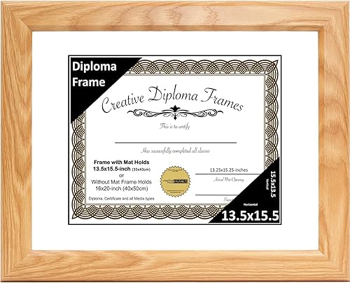 Vista 24 de Creative Picture Frames Marco de diploma con acabado de roble de 8 x 10 pulgadas, con caballete de vidrio negro y colgadores de pared instalados