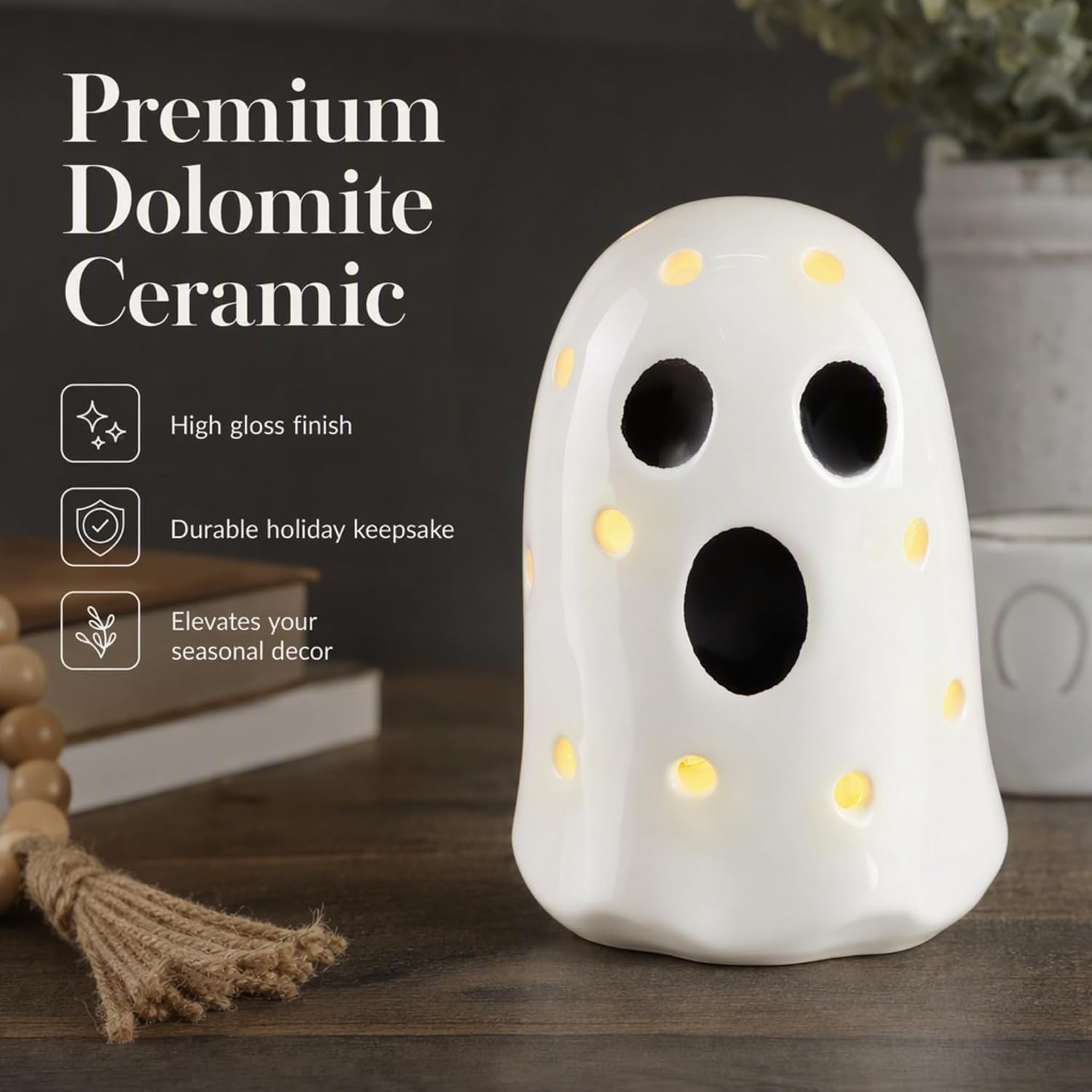 Mud Pie Ghost Led Sitter image 3