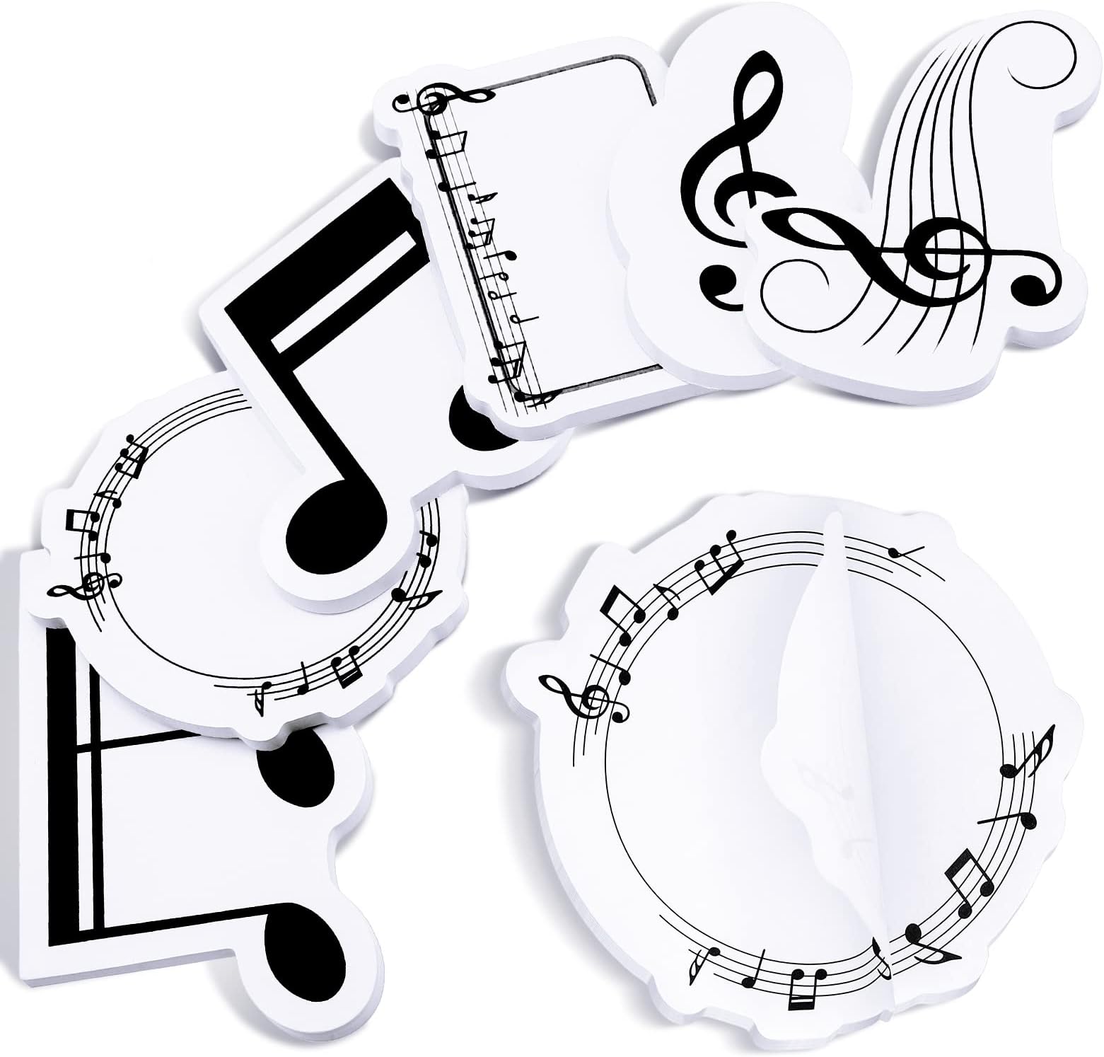 Nezyo 600 Sheets/12 Pack Music Themed Sticky Notes Funny Sticky Note Pads Musical Notepads for Music Teacher Appreciation Gifts Reminder Message Pads Gift Bulk Back to Shool Office Supplies