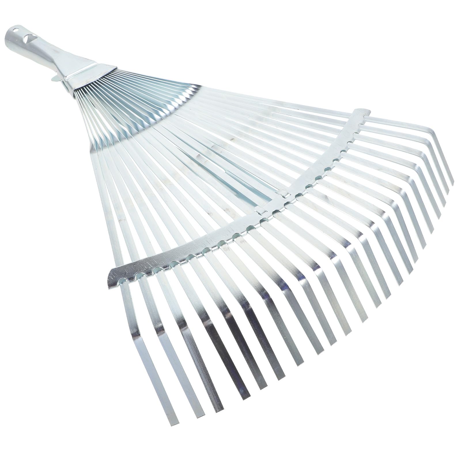 Verstellbarer Gartenrechen aus Hochkohlenstoffhaltigem Metall Robuster Laubbesenkopf 29-46cm für Rasen und Hof Geeignet Stabiles Gartengeräte Zubehör