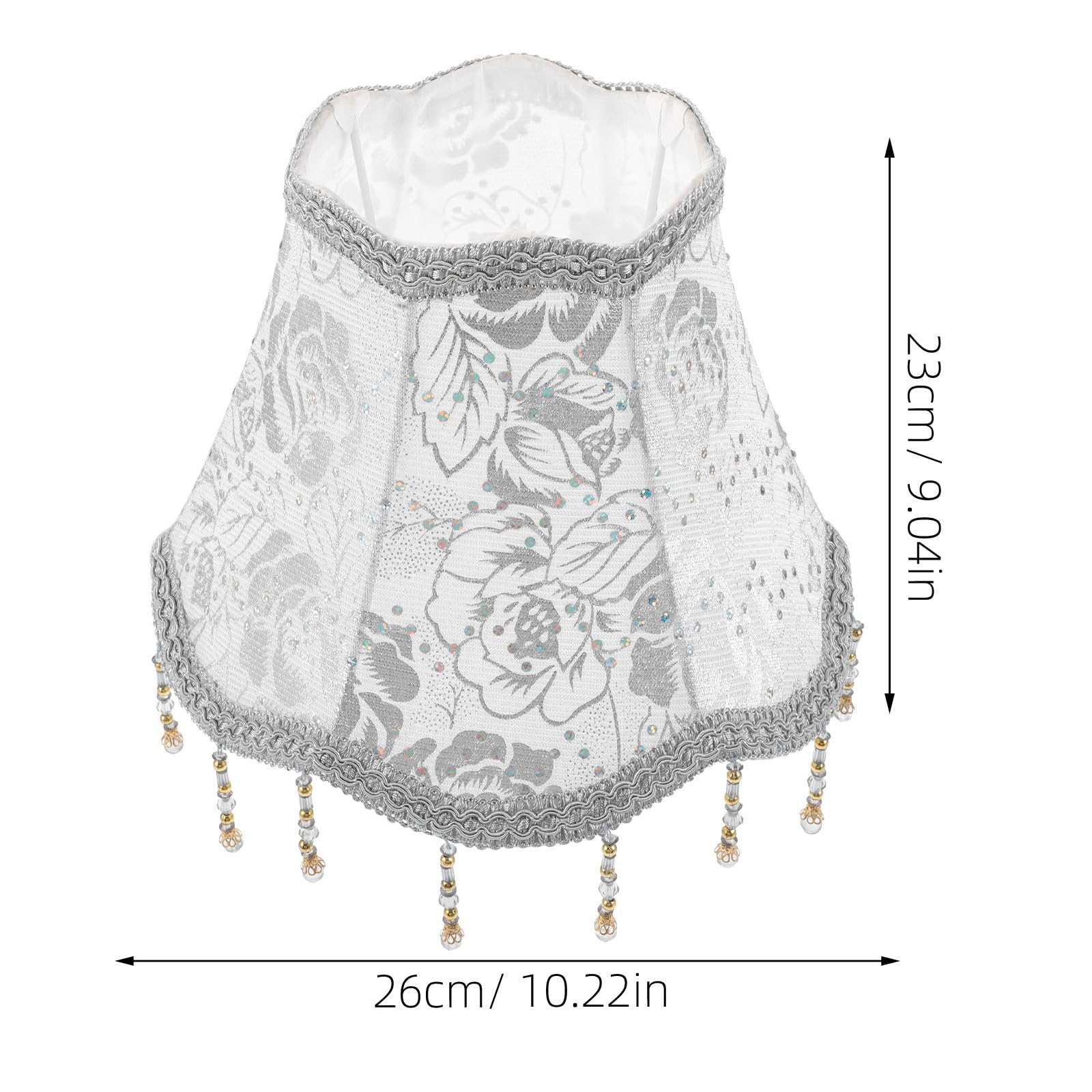 GARVALON Pantalla de Lámpara de Tela con Forma de Barril Floral para Lámpara de Araña, Material Blando y Compatible, Estilo Europeo Clásico para Sala de Estar o Cocina