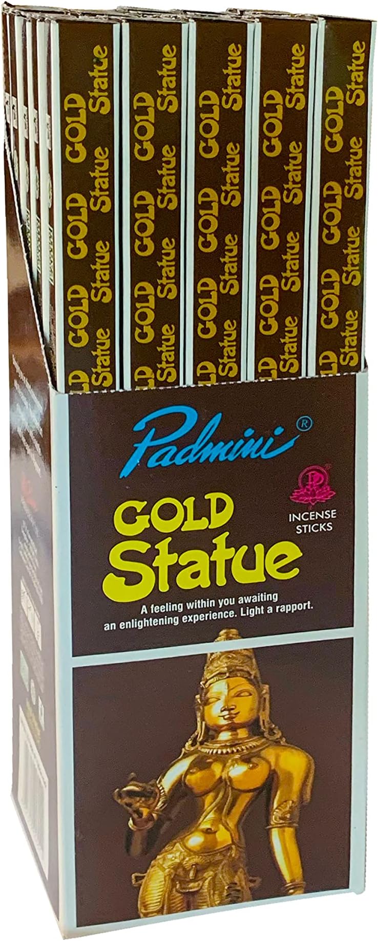 Padmini Gold Statue Incense (25 Packs of 7 Sticks Each - Total of 175 Sticks)