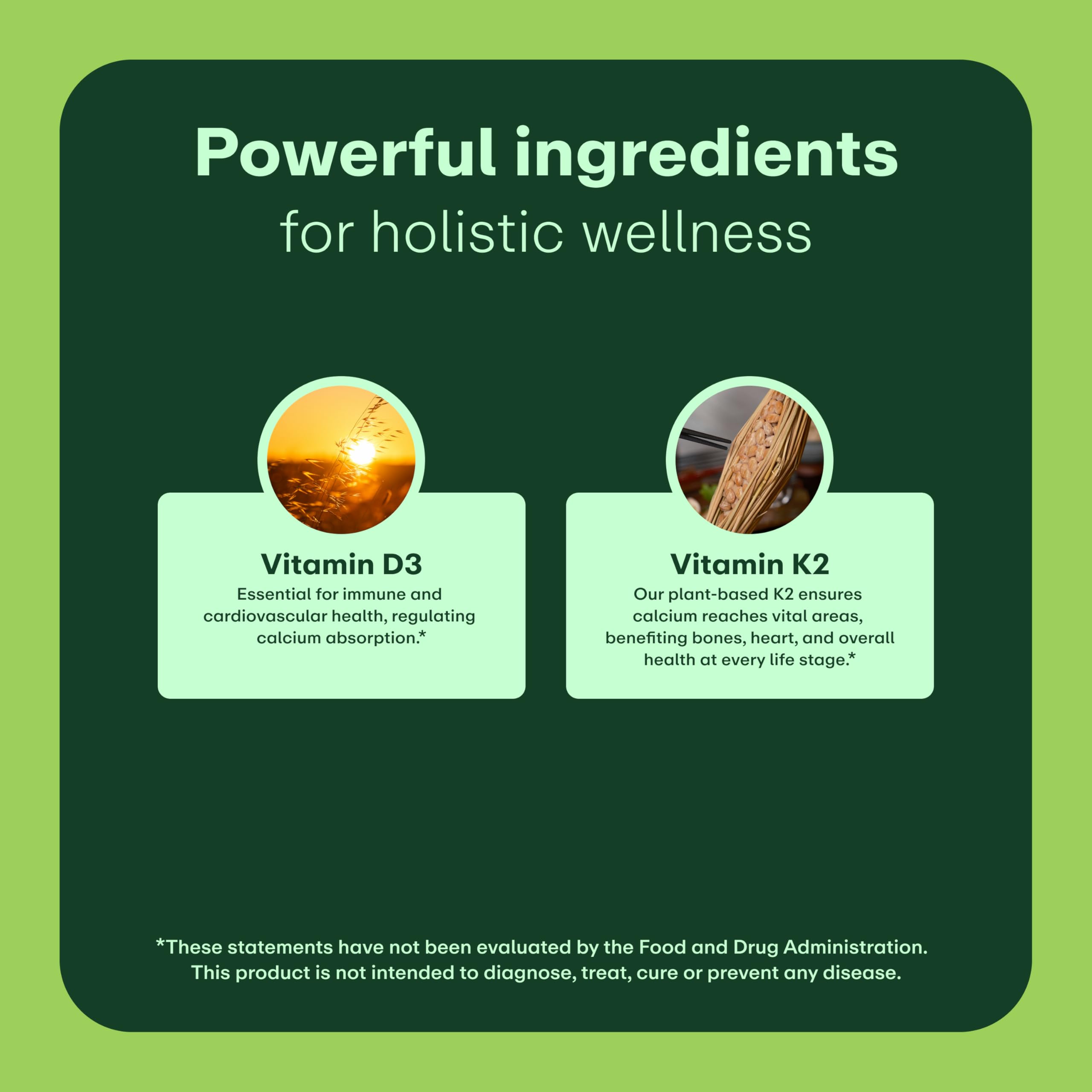 WellWithAll Vitamin D3 5000 IU (125 mcg) with Vitamin K2 100 mcg Supplement | Supports Calcium Utilization, Immune Support, & Cardiovascular Wellness | Plant Based, Major Allergen Free | 60-Day Supply — Amazon image 2