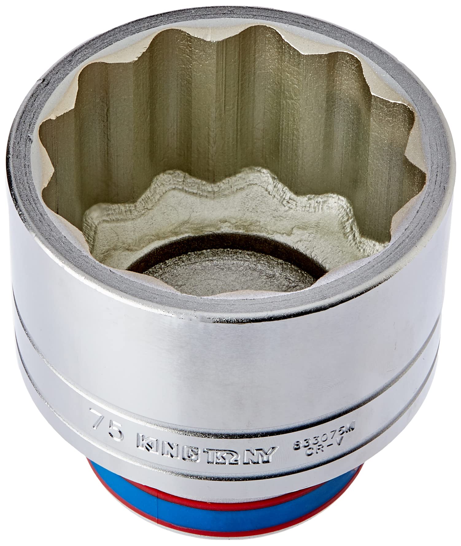 KING TONY 833075M Socket 1" Bi-Hexagonal 75mm for DIYers & Professionals, Made for Repair and Installation tasks 75mm