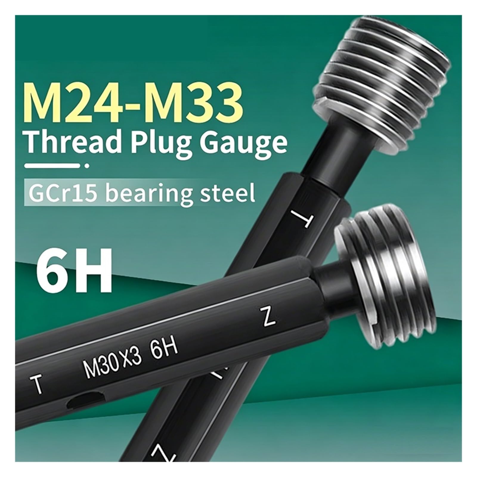 Calibro a tampone filettato 1 pz 6H M24-M33 calibro in acciaio calibro metrico a filettatura fine strumento di misura(M39x1.5 1PCS)