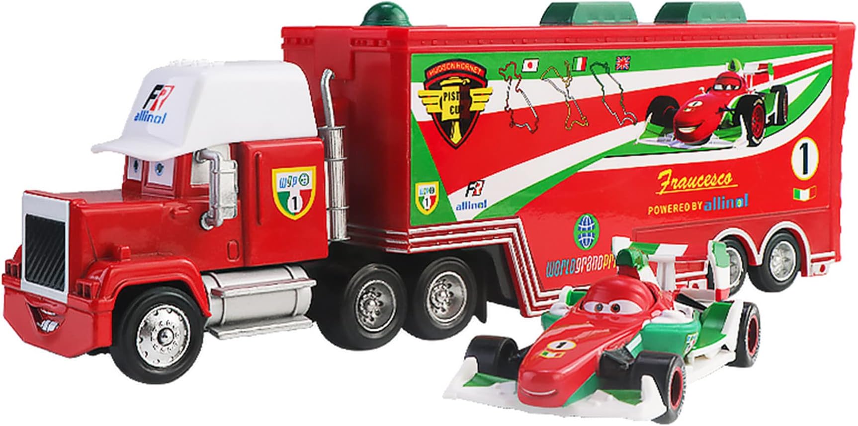 The King& Chick Hicks & Mack Truck Uncle Diecast Vehicle Toys Set (Francesco Uncle)