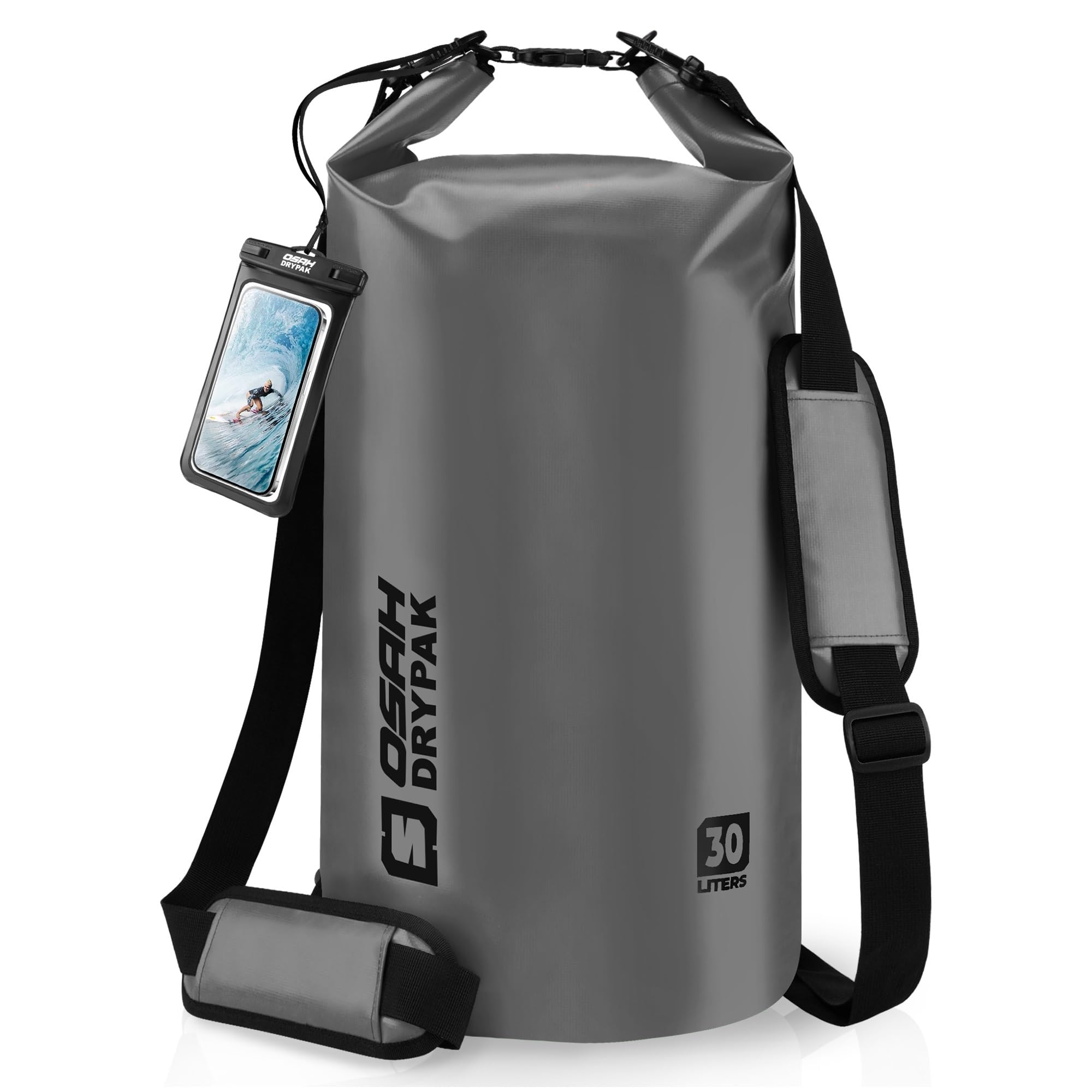 OSAH DRYPAK Dry Bag wasserdichte Tasche 5L/10L/20L/30L/40L Drybag Rucksack Wasserdicht Beutel mit Schultergurt und Wasserfester Handyhülle für Wassersport, Kajakfahren, Bootfahren, Camping