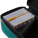 Quiver Time Teal Bolt Collector Card Carrying Case ~ Card/Deck Storage Case with Wrist and Shoulder Strap, Dividers & Separators, Corner Pads + 100 Apollo Card Sleeves ~ Deck Box Bag Compatible