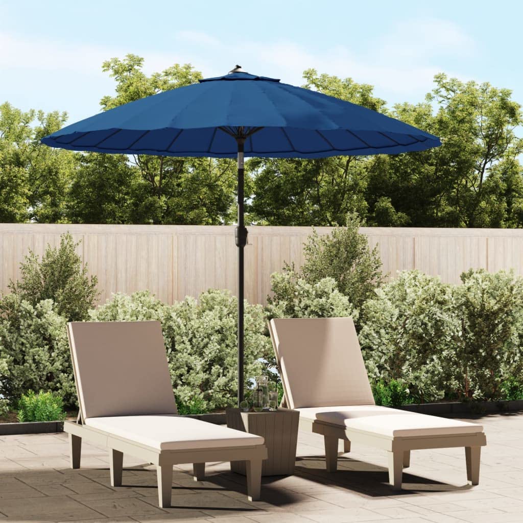 Parasol de jardin 270 cm pour bloquer les UV et résister aux rafales