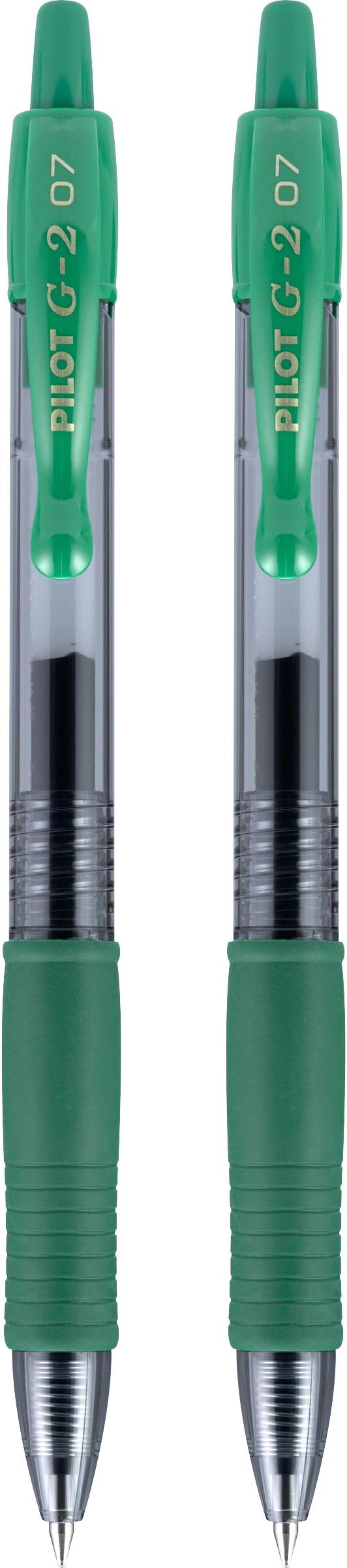 PILOT G2 Premium Refillable & Retractable Rolling Ball Gel Pens, Fine Point, Green Ink, 2-Pack (31051)