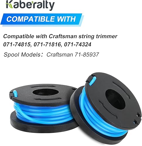 Miniatura 4 de Kaberalty 71-85937 Carrete de alimentación automática de repuesto, 8 pies, 0.065 pulgadas, compatible con Craftsman 071-74815,071-71816,071-74324 -