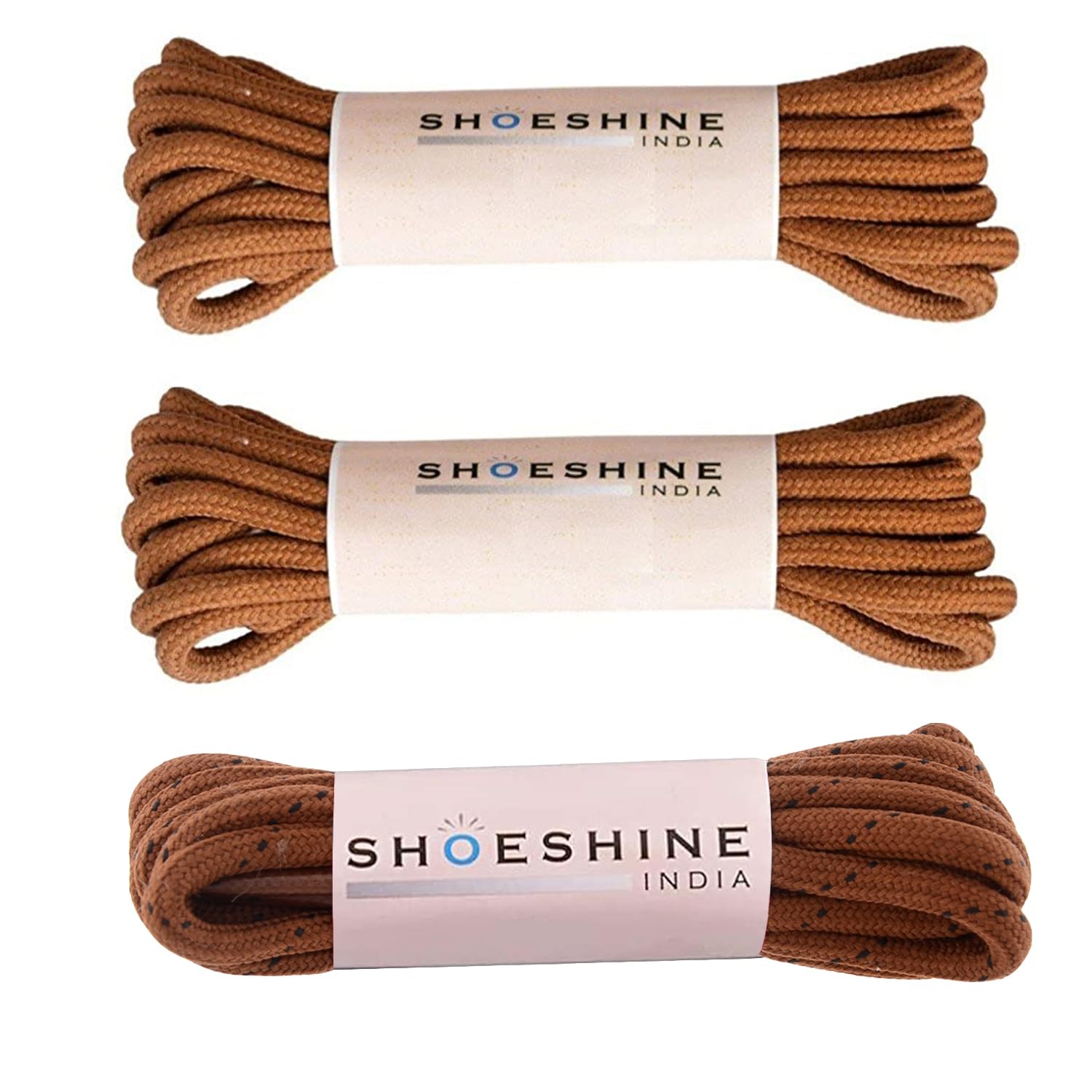 SHOESHINE Round Shoe Lace 3 Pairs (6 Pcs) Boot Laces for Safety shoes, Casual Shoes, Hiking or Trekking Boot