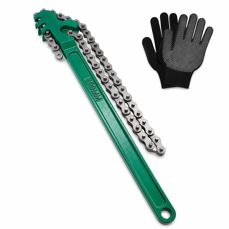 Chave de Corrente Reversível para Filtro de Óleo HYLEBOR em Aço-Carbono, 40,64 cm, para Diâmetros de 3,81 a 20,32 cm