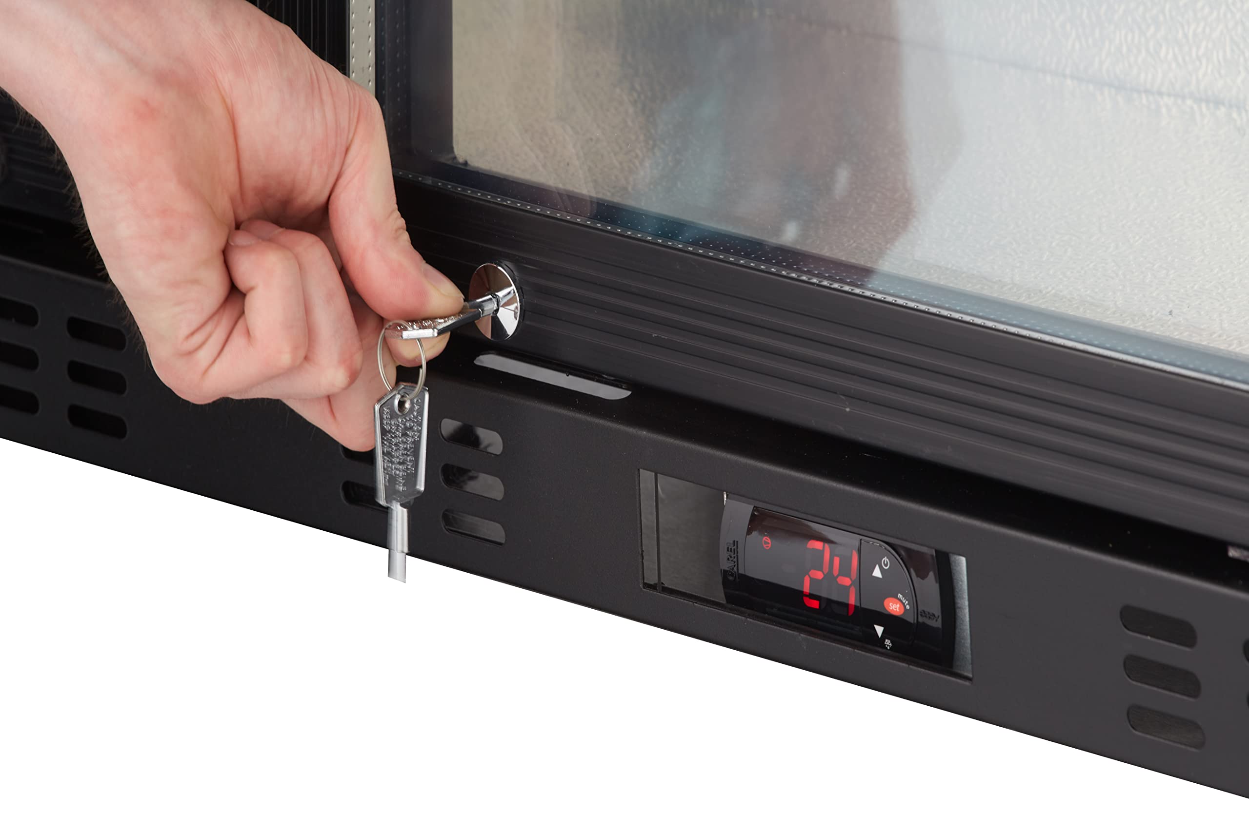 GastroHero Barkühlschrank ECO 320 mit Klapptüren schwarz Gastronomiebedarf