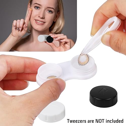 Miniatura 7 de Paquete de 16 cajas para lentes de contacto, mini estuche para lentes de contacto, soporte negro a granel