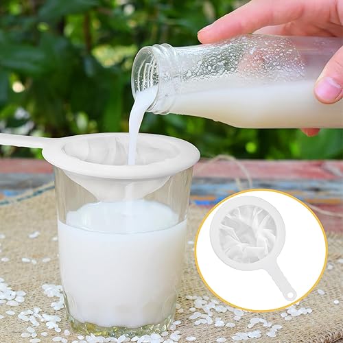 Miniatura 6 de Uenhoy 2 coladores de malla de nailon ultrafinos 100400 de malla para cocina, yogur, colador de plasitc con asa, filtro de tamiz para alimentos, té,