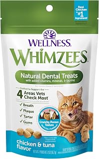 WHIMZEES Wellness Cat Dental Treats, Chicken and Tuna Flavor, (2 Ounce Bag)