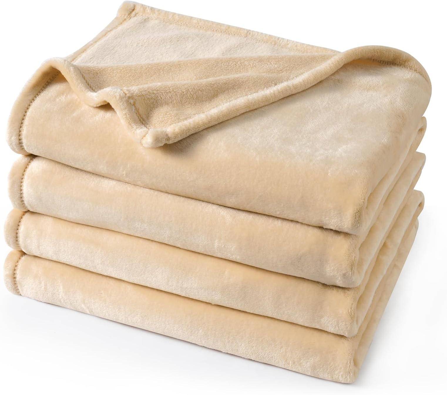 PHFUltra Soft Fleece Blanket King Size 220x240cm, No Shed No Pilling Luxury Plush Cozy Flannel 280GSM Lightweight Throw Blanket for Bed, Couch, Chair, Sofa Suitable for All Season, Beige