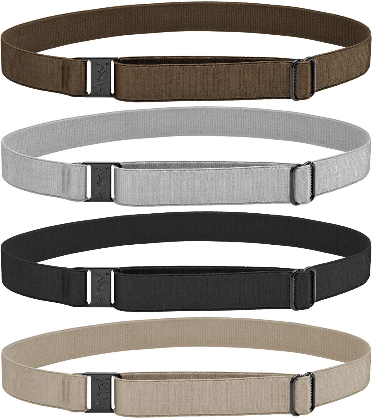 Hipsy Women's Wide Elastic & Adjustable Running Headband Multi Pack (Wide Black 4pk)