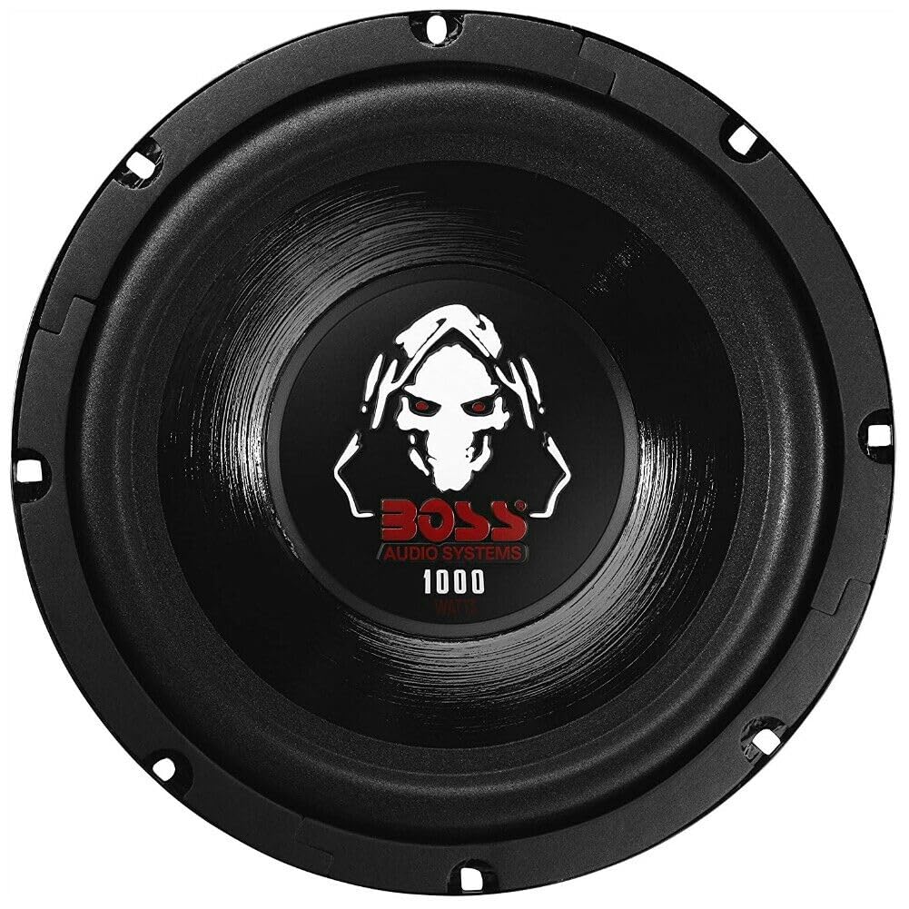 KIT SET PER BOSS AUDIO SYSTEMS P80DVC 1 subwoofer da 20 cm 200 mm 8", doppia bobina 4+4 ohm, 500 watt rms 1000 watt max, 88 db sp,l per cofano, bagagliaio, auto, 1 pezzo