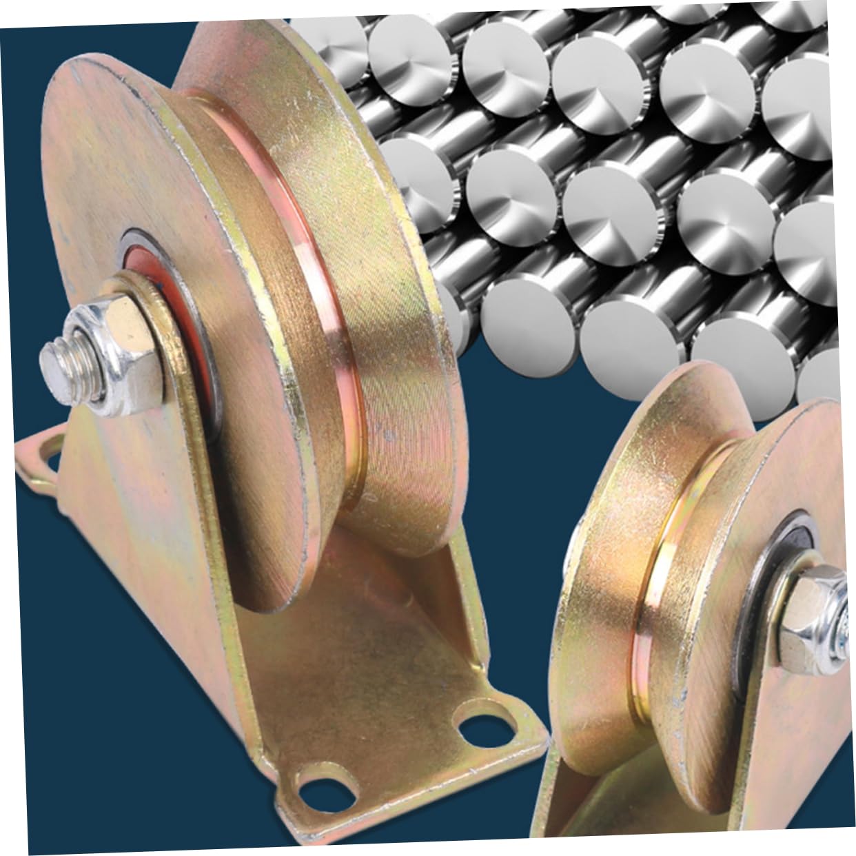 Ciieeo 4 Inch V-Shaped Cable Pulley Wheel for Heavy Duty Lifting Ball Bearing Traction Trolley Steel Guide Rail for Gym and Home Use