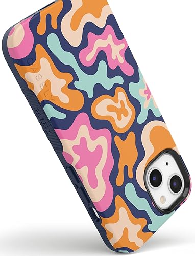 Vista 3 de Casely Funda para iPhone 13 Compatible con MagSafe Color Splash de medianoche Funda retro abstracta Color de medianoche Splash Abstracto