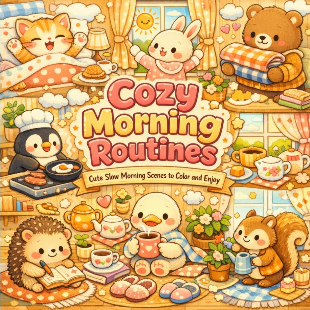 Cozy Morning Routines: Cute Slow Morning Scenes to Color and Enjoy