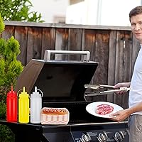 Vista 7 de 105 piezas de accesorios para perros calientes, 100 bandejas de papel desechables para alimentos, paquete de 3 botellas de plástico de 12 onzas