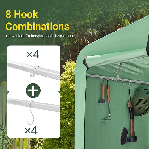 SoBuy Garage Moto per Esterno per 2-4 Bici 159x219x165 cm Giardino - 4