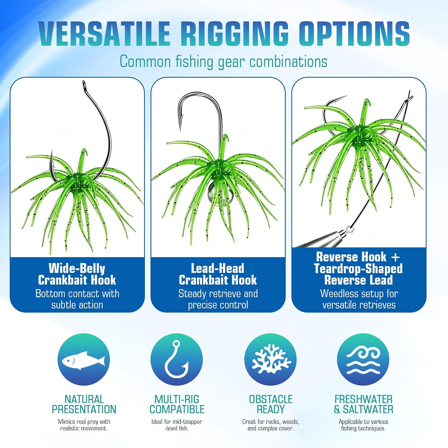 12PCS Sea Urchin Bait, Fishing Lure Plastic Fishing Lure with Reflective Stars thumbnail