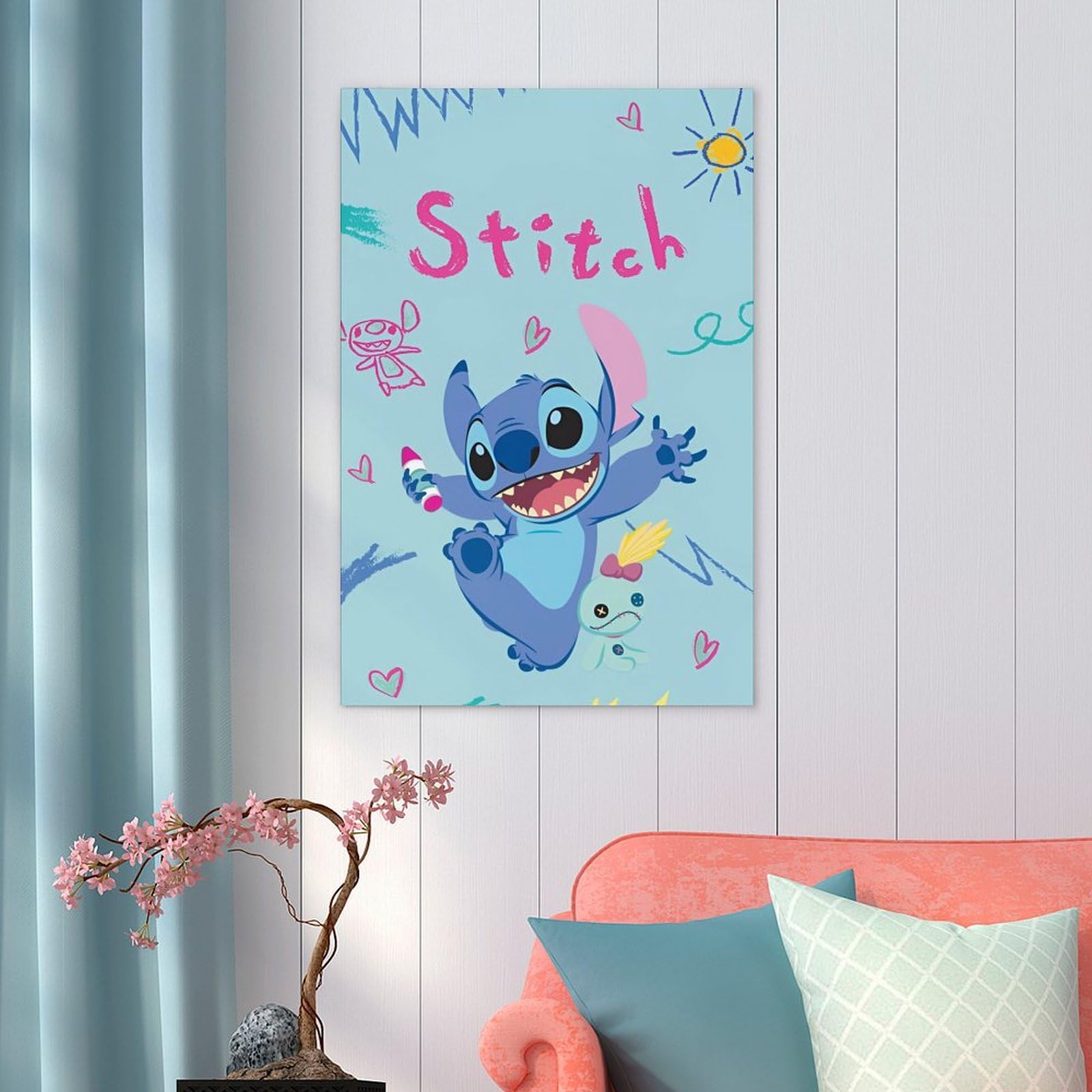 Amazon｜スティッチ ポスター 絵画 インテリア 壁紙用 壁紙 アート