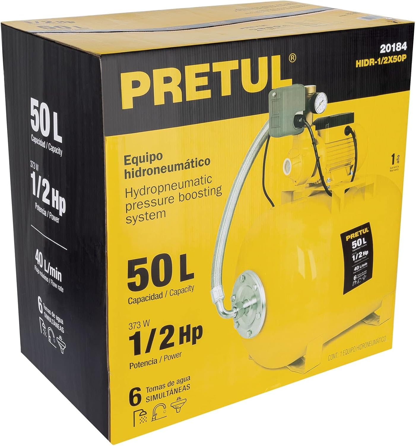Air Pump 1/2 HP, 50 liters Pretul