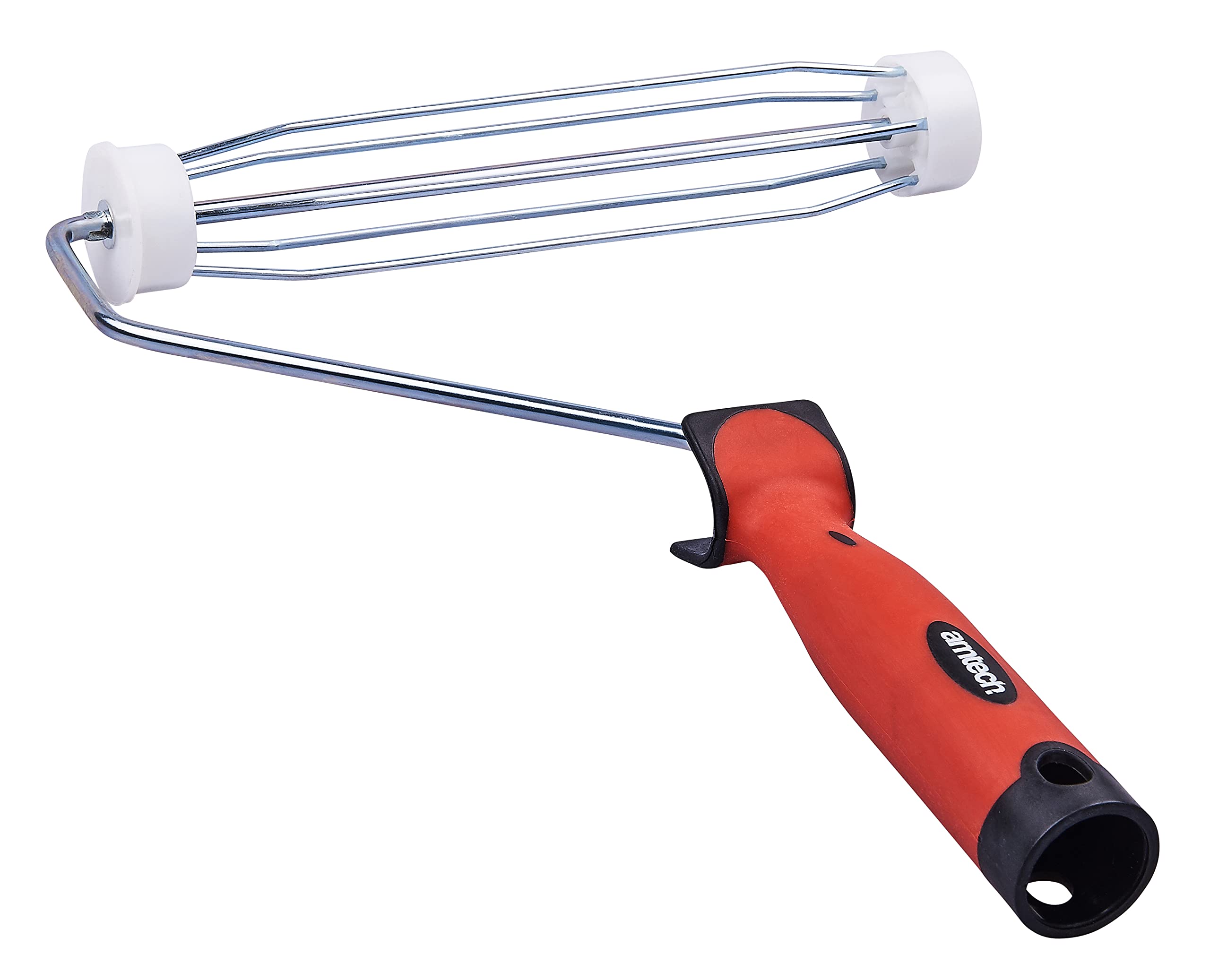 Amtech Black & Red G4410 9” Paint Roller Frame (225Mm), Smooth And Even Roll Cage Frame With Soft Grip Handle