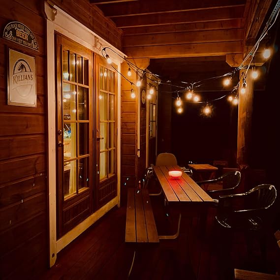 String Lights, Outdoor, Waterproof, 32.8 ft 10 m, IP65 Garden Light, Outlet Type, Includes 16 LED Bulbs, 15 Sockets, Bulb White, E26 Bulbs, Linkable, Outdoor Lighting, Patio, Veranda, Wood Deck, Rainproof, PSE Certified