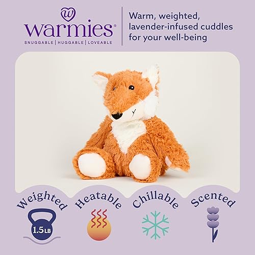 Miniatura 2 de warmies Animales de peluche con peso y aptos para microondas, zorro, peluche con calefacción para calidez y comodidad, lindos juguetes de felpa