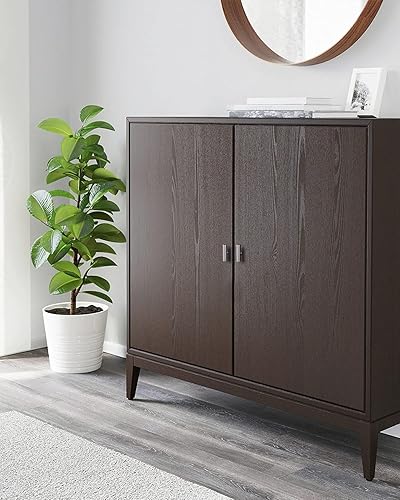 Miniatura 6 de Gobrico Manijas de níquel cepillado con barra en T de un solo agujero para armario, cocina, 2 pulgadas (1.969 in) de longitud entera, paquete de 5