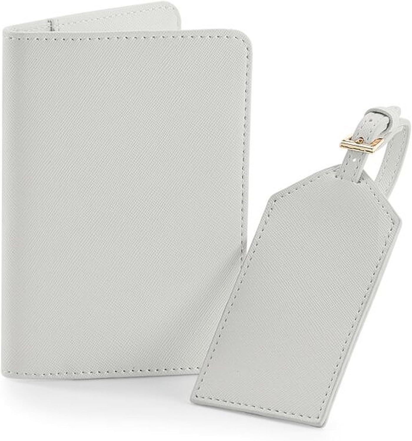 BagBase Boutique Passport Holder and Luggage Tag Set (One Size) (Soft Grey)