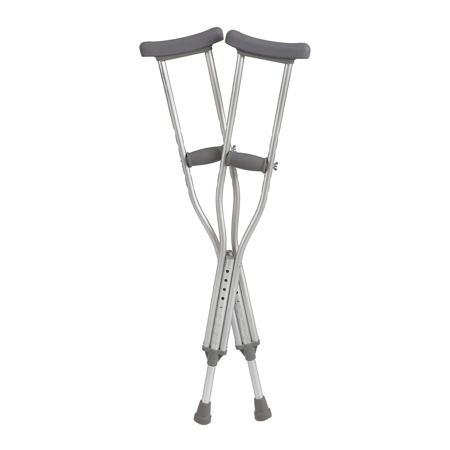 Cardinal Health CA901YTH Push Button Adjustable Aluminum Axillary Youth Crutches, 54-62IN, 300LB, Case of 8